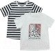 Комплект футболок детских Mark Formelle 117835-2 (р.152-76, белый/черно-белая полоска) - 