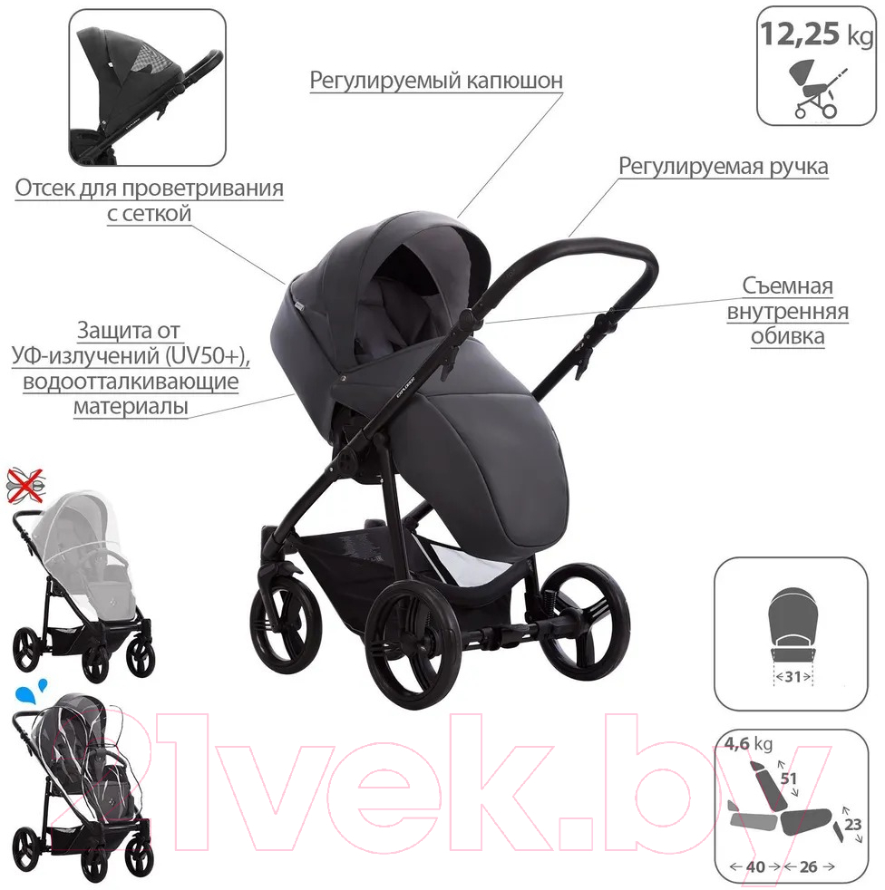 Детская универсальная коляска Bebetto Explorer Air Pro 2 в 1