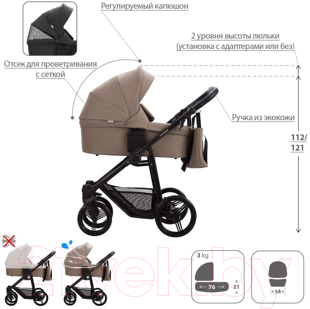 Детская универсальная коляска Bebetto Explorer Air Pro 2 в 1