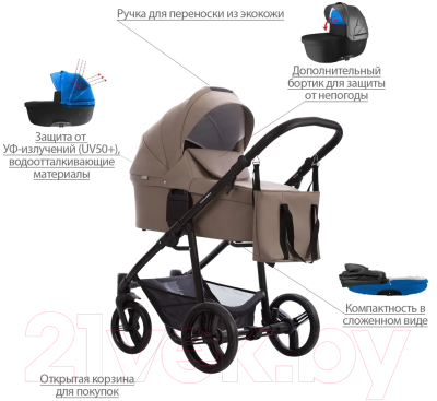 Детская универсальная коляска Bebetto Explorer Air Pro 2 в 1  (04/рама черная)