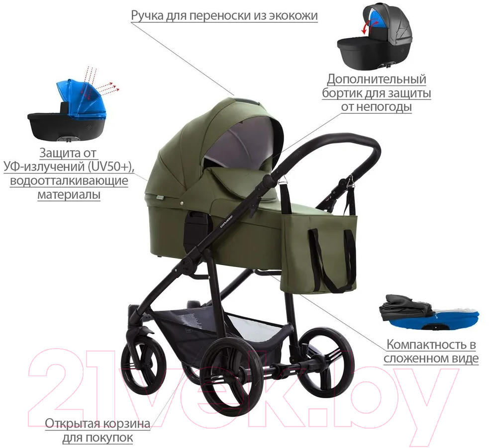 Детская универсальная коляска Bebetto Explorer Air Pro 2 в 1