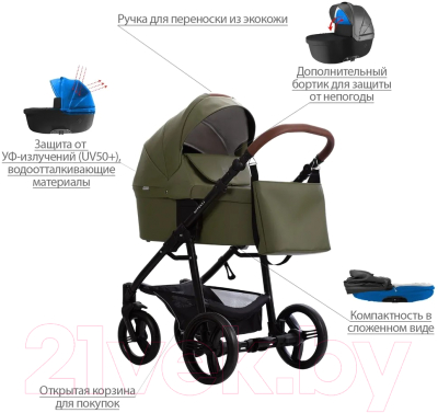 Детская универсальная коляска Bebetto Kitelli Pro 2 в 1  (05/рама черная)
