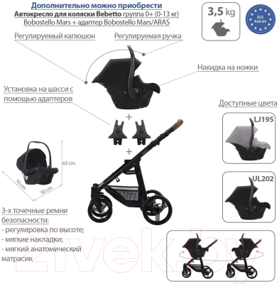 Детская универсальная коляска Bebetto Kitelli Pro 2 в 1  (06/рама черная)