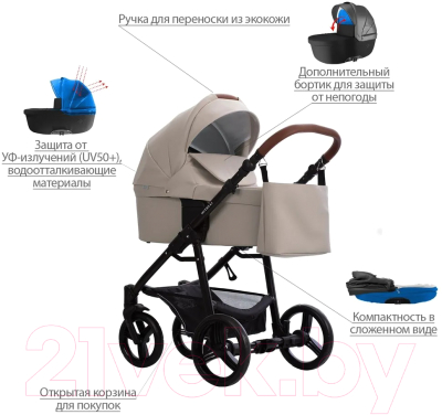 Детская универсальная коляска Bebetto Kitelli Pro 2 в 1  (06/рама черная)