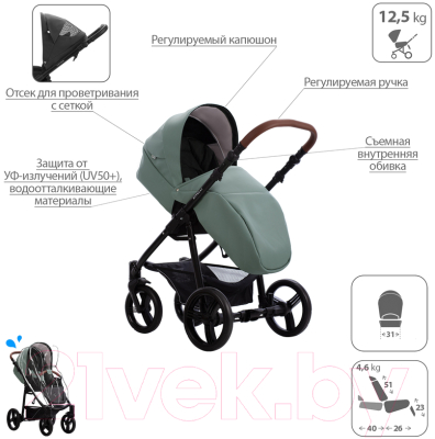 Детская универсальная коляска Bebetto Kitelli Pro 2 в 1  (07/рама черная)