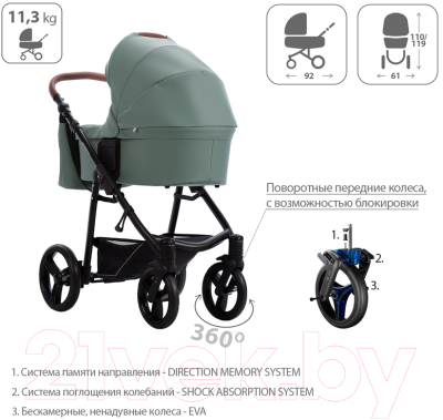 Детская универсальная коляска Bebetto Kitelli Pro 2 в 1  (07/рама черная)
