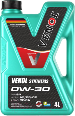 Моторное масло Venol Synthesis 0W30 SP A5 B5 C2 GF-6A / 273004VE (4л)