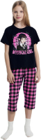 Пижама детская Mark Formelle 567735 (р.104-56, черный/черно-розовая клетка) - 
