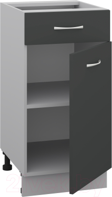 Шкаф-стол кухонный Кортекс-мебель Корнелия Лира НШ40р1ш без столешницы (антрацит)