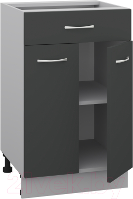 Шкаф-стол кухонный Кортекс-мебель Корнелия Лира НШ50р1ш без столешницы (антрацит)