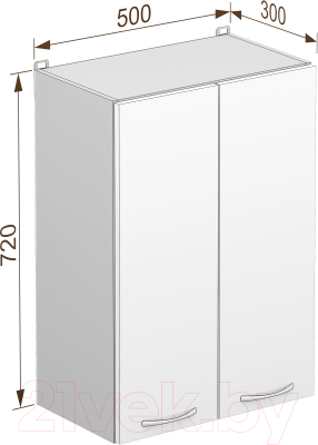 Шкаф навесной для кухни Кортекс-мебель Корнелия Лира ВШ50 (ателье светлый)