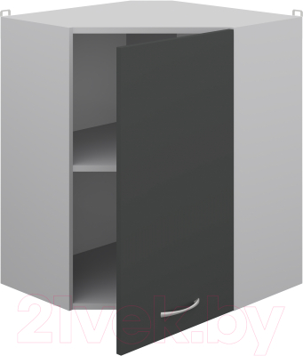 Шкаф навесной для кухни Кортекс-мебель Корнелия Лира ВШУ угловой (антрацит)