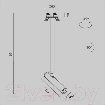 Потолочный светильник Maytoni Pendant P141RS-L125-6W3K-B 