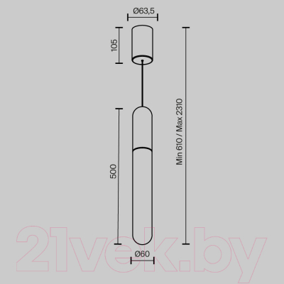 Потолочный светильник Maytoni Pendant P101PL-L500-12W3K-W