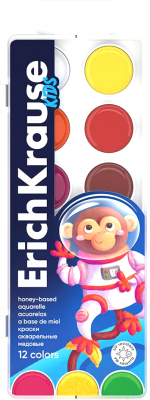 Акварельные краски Erich Krause Kids Space Animals / 61360 (12цв)