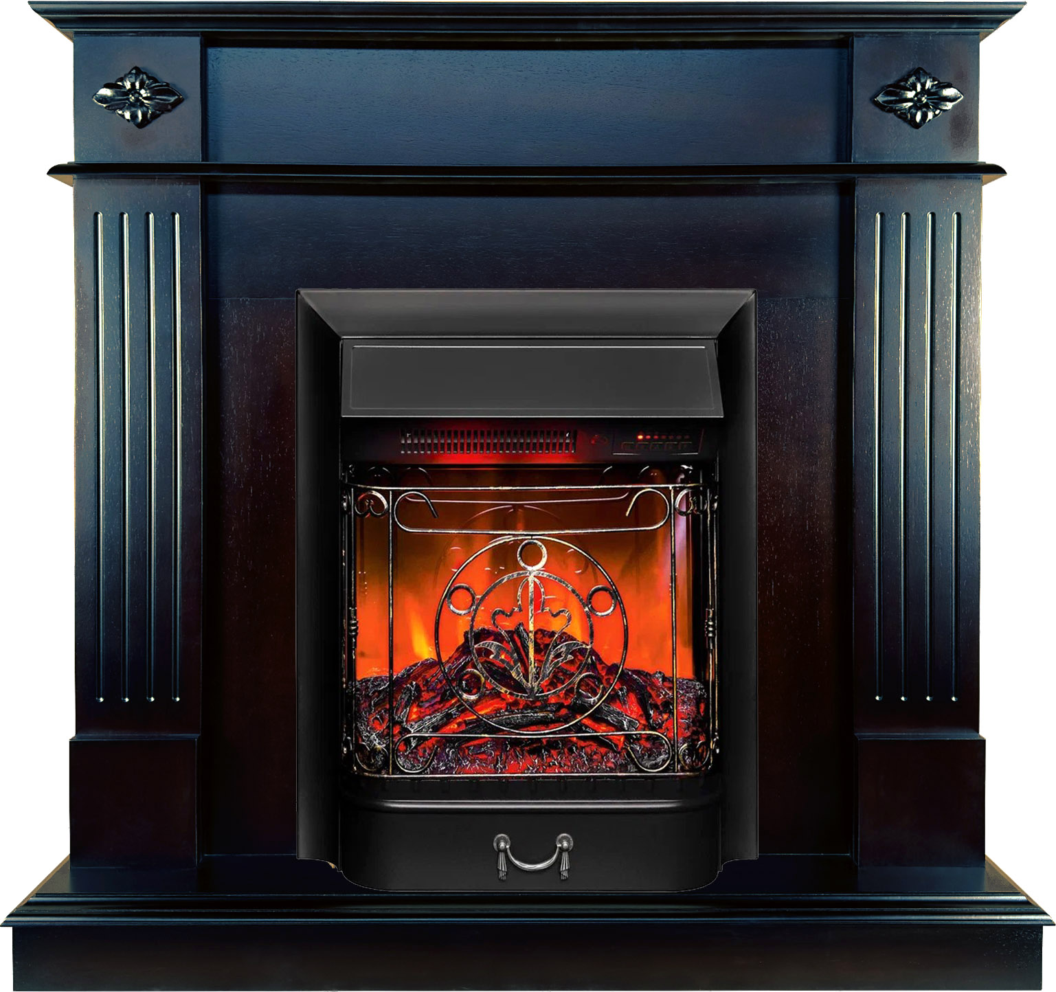 Каминокомплект Смолком Brighton STD-ASP + Majestic-S LUX BL LT (темный орех)