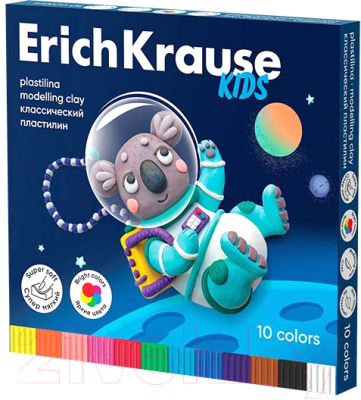 Пластилин Erich Krause Kids Space Animals / 61331 (10цв)