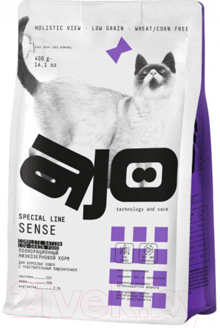 Сухой корм для кошек AJO Sense Для кошек с чувствительным пищеварением (400г)