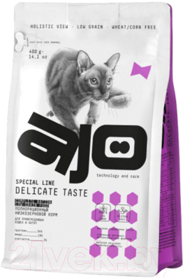 Сухой корм для кошек AJO Delicate Taste Для привередливых кошек и котят (400г)