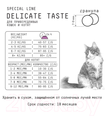 Сухой корм для кошек AJO Delicate Taste Для привередливых кошек и котят (400г)