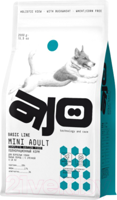 Сухой корм для собак AJO Mini Adult Для взрослых собак малых пород (8кг)