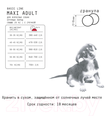 Сухой корм для собак AJO Dog Maxi Adult с гречкой для взрослых собак крупных пород (2кг)