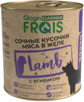 Влажный корм для собак Frais Classique Dog сочные кусочки мяса с ягненком в желе (850г) - 