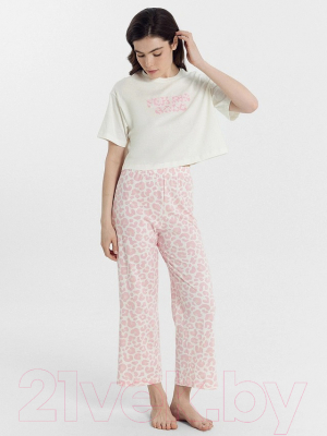 Пижама Mark Formelle 592444 (р.164/170-92-98, светло-молочный/пыльно-розовый леопард)