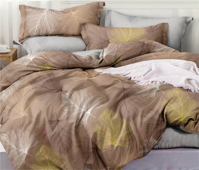 Комплект постельного белья Alleri Поплин Luxe 2сп с европростыней / П-311