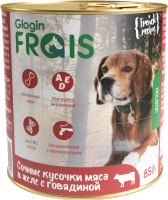 Влажный корм для собак Frais Holistic Dog мясные кусочки с говядиной в желе (850г) - 