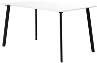 Обеденный стол Millwood Шанхай Л18 130x80 (белый/металл черный) - 
