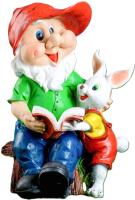 

Фигурка для сада, Гном с зайцем и книжкой / 6255355