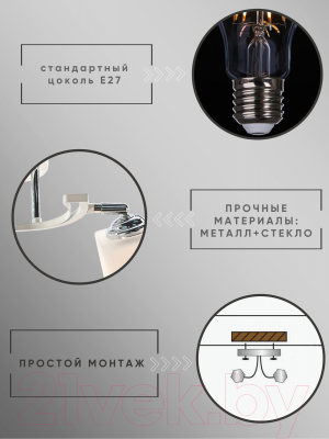 Потолочный светильник Aitin-Pro НПБ 02-2x60-101 / N6107/2 (белый/хром)