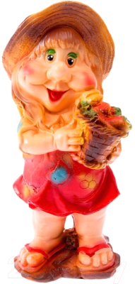 Изображение товара Фигурка для сада Хорошие сувениры Гном с корзиной малый / 302931