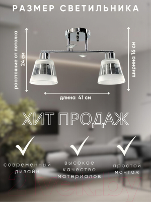 Потолочный светильник Aitin-Pro НПБ 02-2x60-101 / 9117/2 (хром)
