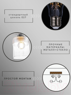 Потолочный светильник Aitin-Pro НПБ 02-2x60-101 / 6006/2 (белый/хром)