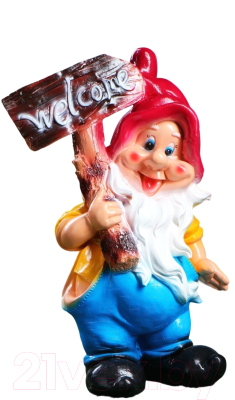 Изображение товара Фигурка для сада Хорошие сувениры Гном с табличкой / 628340