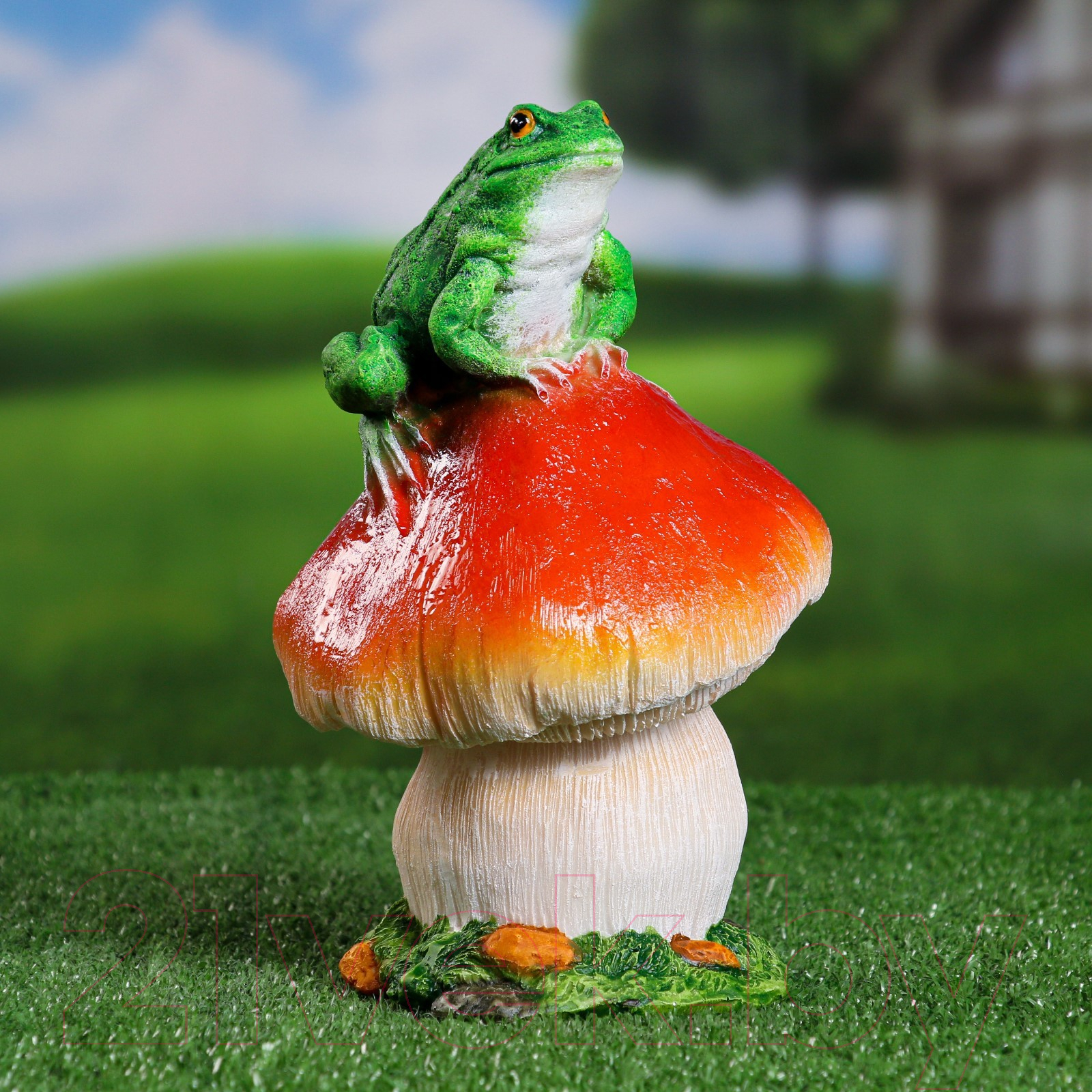 Фигурка для сада Хорошие сувениры Гриб с лягушкой / 9572952 — фото 2