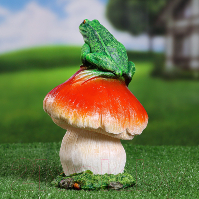 Изображение товара Фигурка для сада Хорошие сувениры Гриб с лягушкой / 9572952