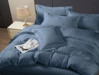 Комплект постельного белья PANDORA №3x3 19-4118 Темный деним Евро-стандарт (микрофибра-страйп) - 