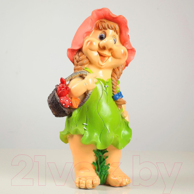 Изображение товара Фигурка для сада Хорошие сувениры Девочка гном с корзинкой / 1126883
