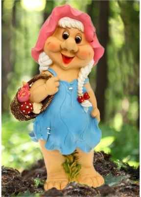 Изображение товара Фигурка для сада Хорошие сувениры Девочка гном с корзинкой / 1126883