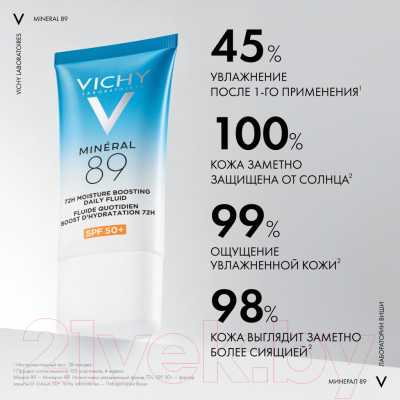 Крем солнцезащитный Vichy Флюид для лица SPF50+ (50мл)