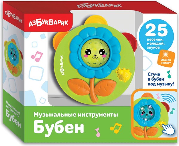 Музыкальная игрушка Азбукварик Бубен / 2184 (зеленый)