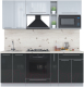 Миниатюра изображения товара Кухонный гарнитур Интерлиния Мила Пластик 2.0 ВТ (туманный глянец/антрацит/бискайская сосна)