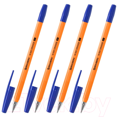Набор шариковых ручек Brauberg 143950 (синий, 4шт)