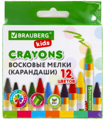 Восковые мелки Brauberg Kids / 271696 (12цв)