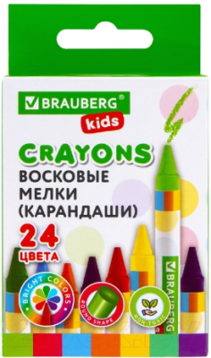 Восковые мелки Brauberg Kids / 271697 (24цв)