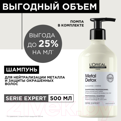 Шампунь для волос L'Oreal Professionnel Serie Expert Мetal Detox (500мл)