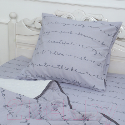 Комплект постельного белья с покрывалом Атра Позитив / 10617329 (светло-серый)